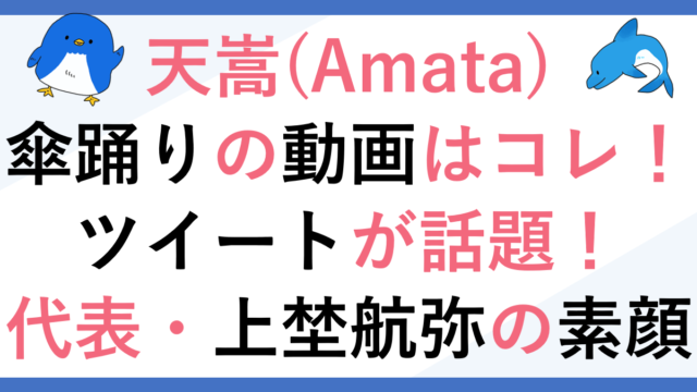 天嵩(Amata)の傘踊り動画ツイートはコレ！代表の上埜航弥の素顔とは？